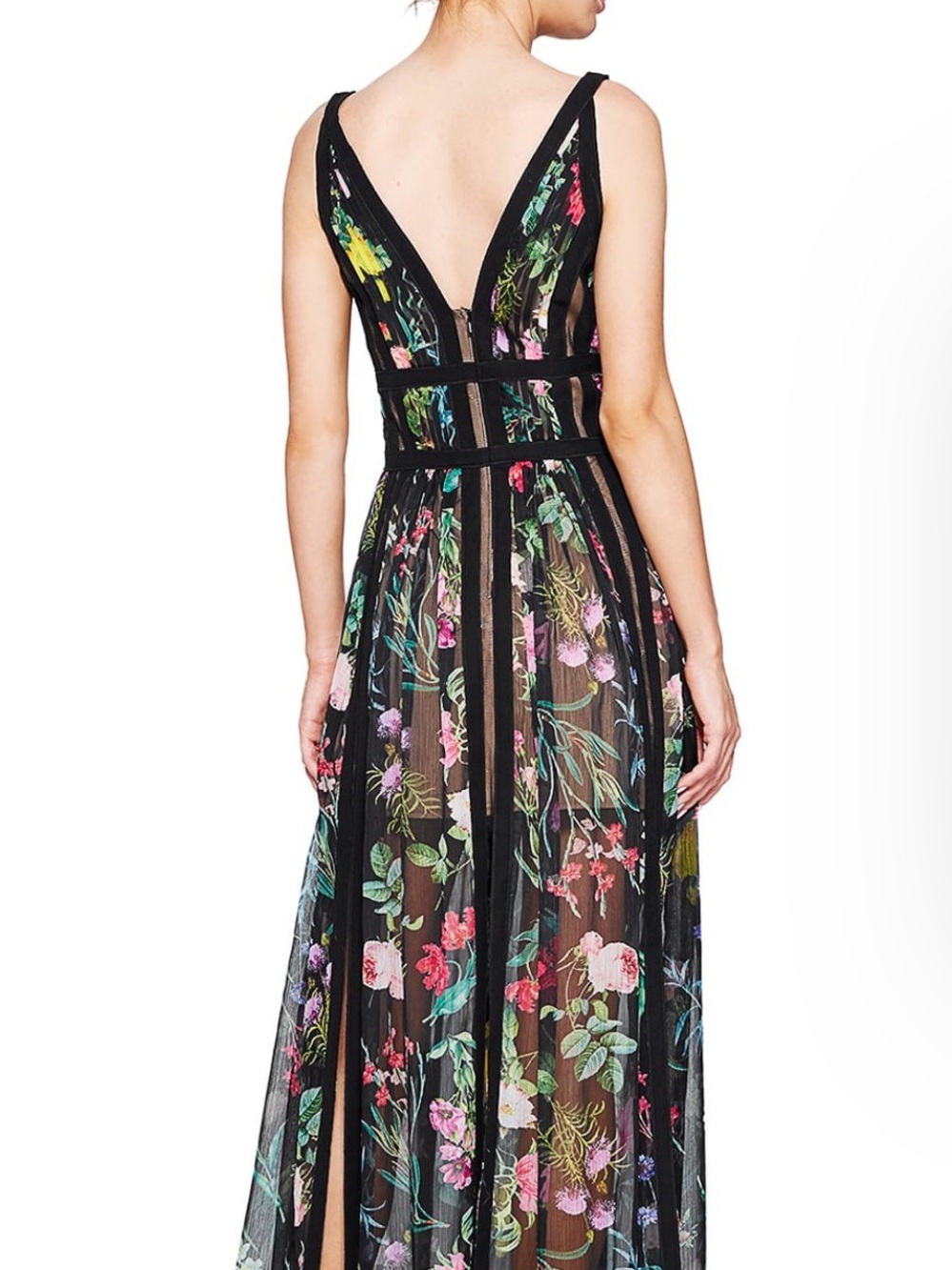 Tadashi Shoji ‘ Clea’ Black Floral Gown originally $837 - Picture 4 of 11